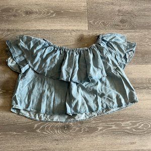 Off the shoulder denim top